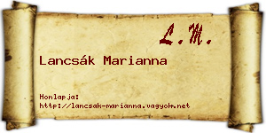 Lancsák Marianna névjegykártya