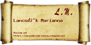 Lancsák Marianna névjegykártya